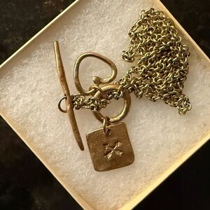 Dea Dia Brass Necklace with Toggle Closure